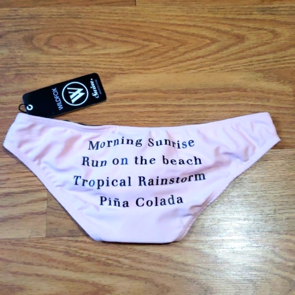 Wild Fox Pink Morning Sunrise Run on the Beach Pina Colorado Bikini Bottom Sz XS